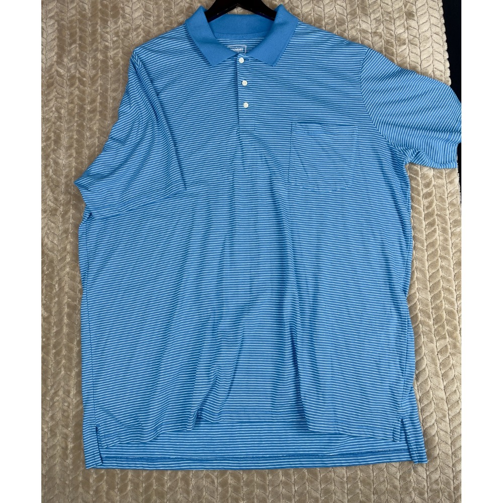 The Foundry Supply Co Golf Polo Men‎ 3XLT Blue Striped